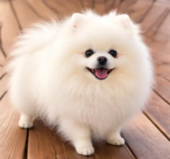 Cachorro macho Pomerania blanco disponible